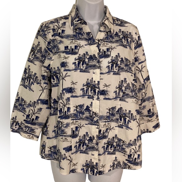 Chicos 3/4 Sleeve Blouse Size 1 - Picture 1 of 5